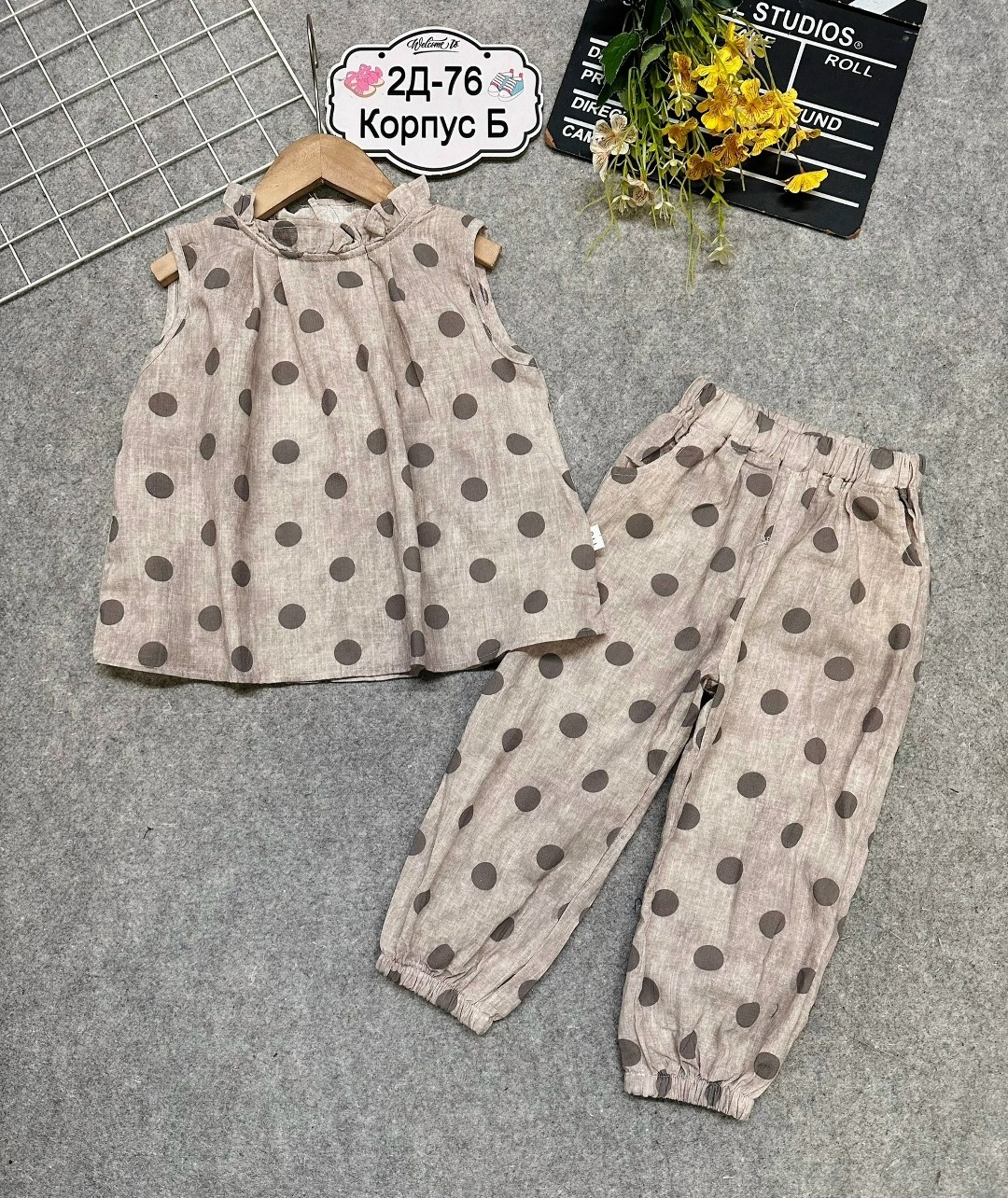 пижама с брюками для девочки безе 33061 (короны),комплект костюм,костюм для малыша,комплект пижама,комплект нательные для малышей
