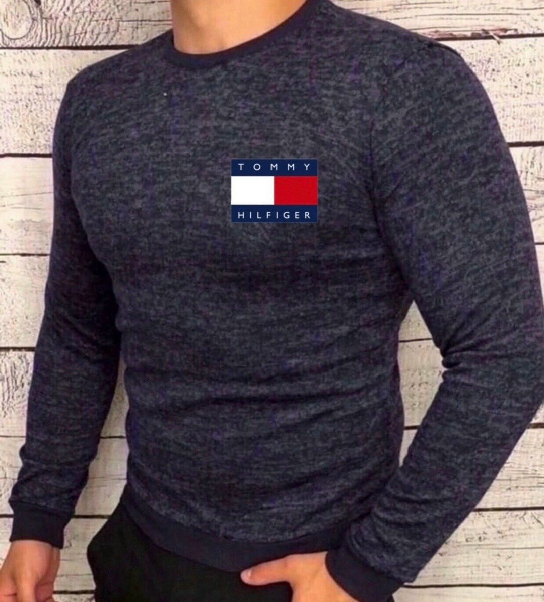 томми хилфигер кофта с большим лого,свитшот мужской tommy hilfiger,свитшот tommy hilfiger lw easy crew sweatshirt,свитшот мужская,свитшот tommy hilfiger серый