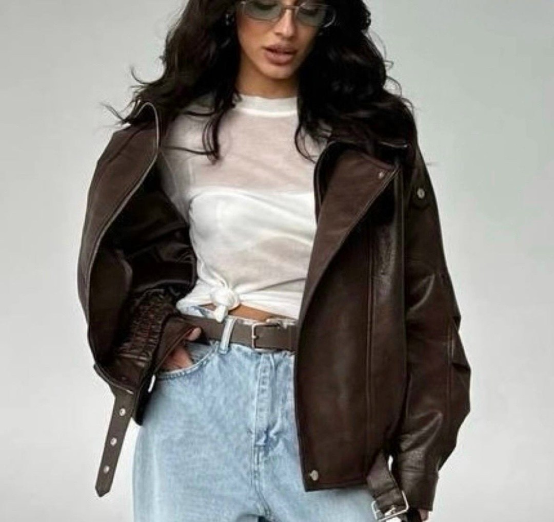 кожаная куртка женская оверсайз,кожаная куртка женская,кожаная куртка,куртка косуха оверсайз,кожаная куртка оверсайз