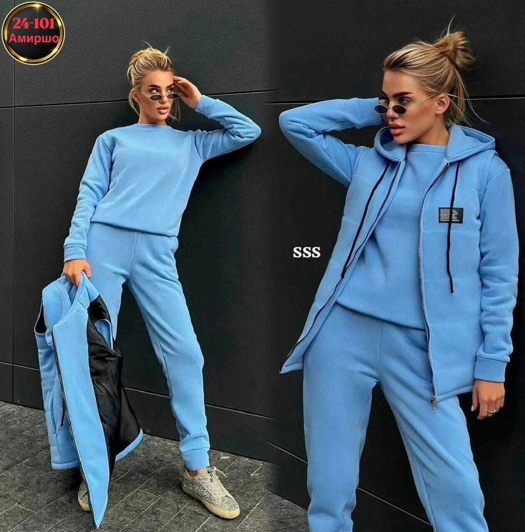 cпортивный костюм женский на флисе,костюм тройка женский с жилетом на флисе,женские костюмы спортивные,женский костюм тройка,костюм женский теплый спортивный