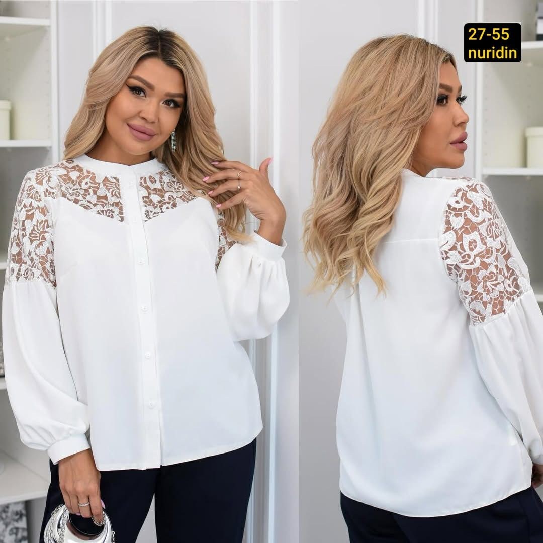 блузка женская голубая,блузка женская с рукавами,женская блузка,блуза luxury moda 491 голубой,блузка больших размеров женская