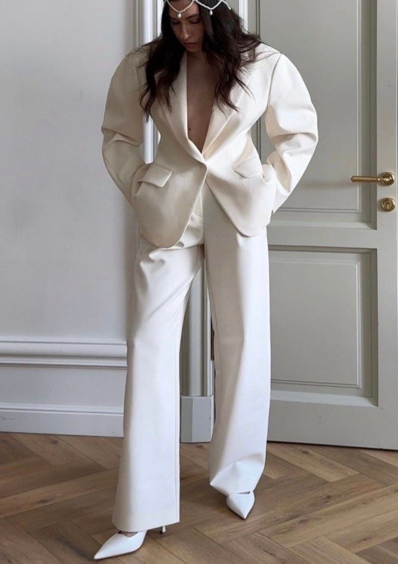 свадебный брючный костюм,брючный костюм невесты,брючный костюм,элегантный свадебный женский костюм, комплект из блейзера и брюк,белый костюм
