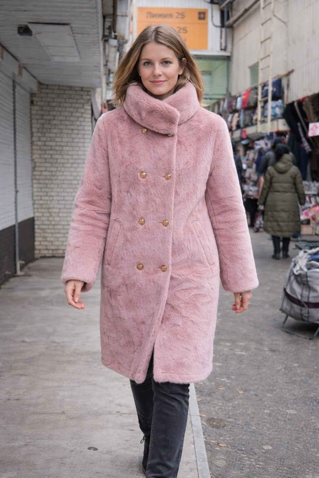 розовая шуба,женская шуба,пальто розовое,теплое пальто,зимняя пальто