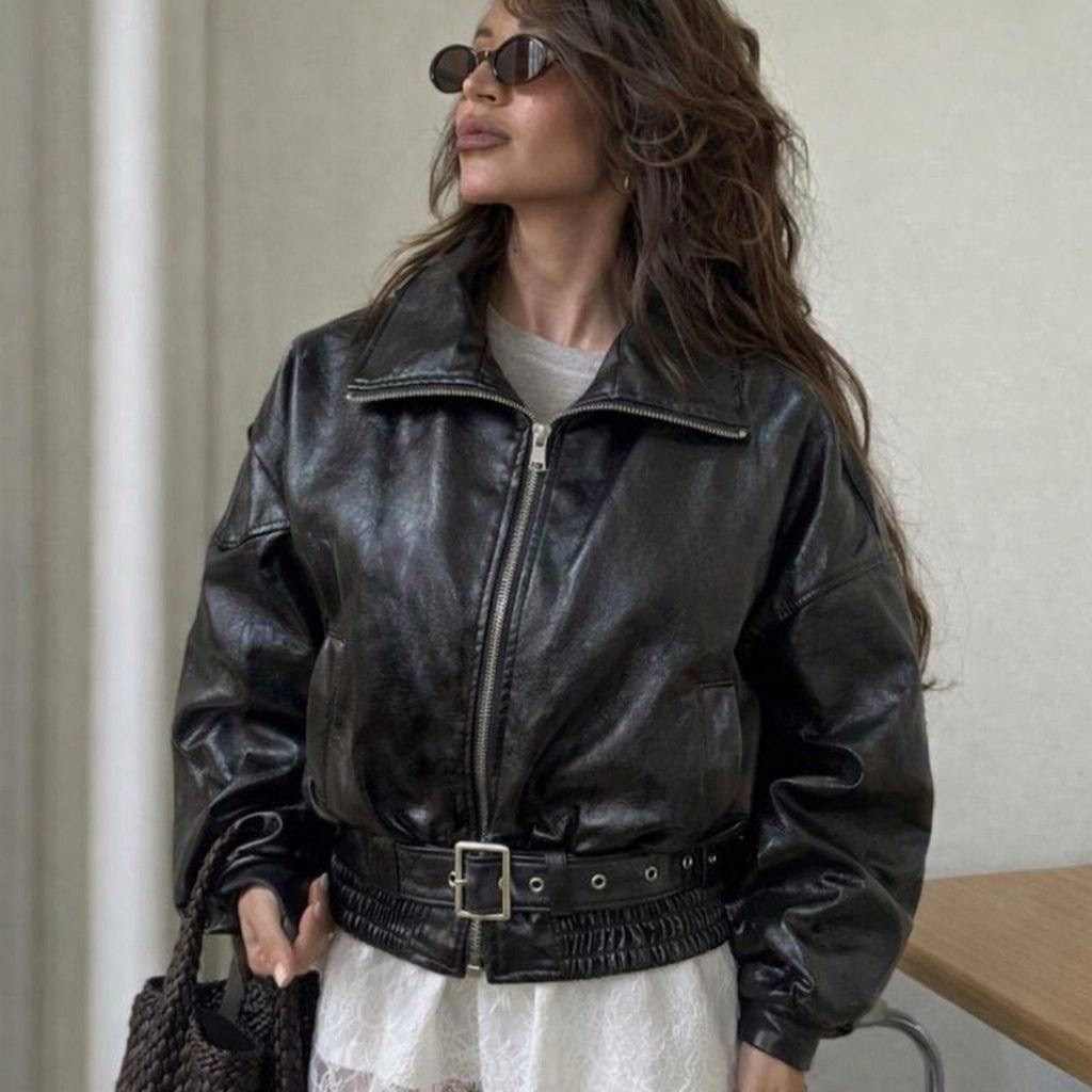 кожаная куртка женская оверсайз,кожаная куртка женская,кожаная куртка,куртка косуха оверсайз,кожаная куртка оверсайз