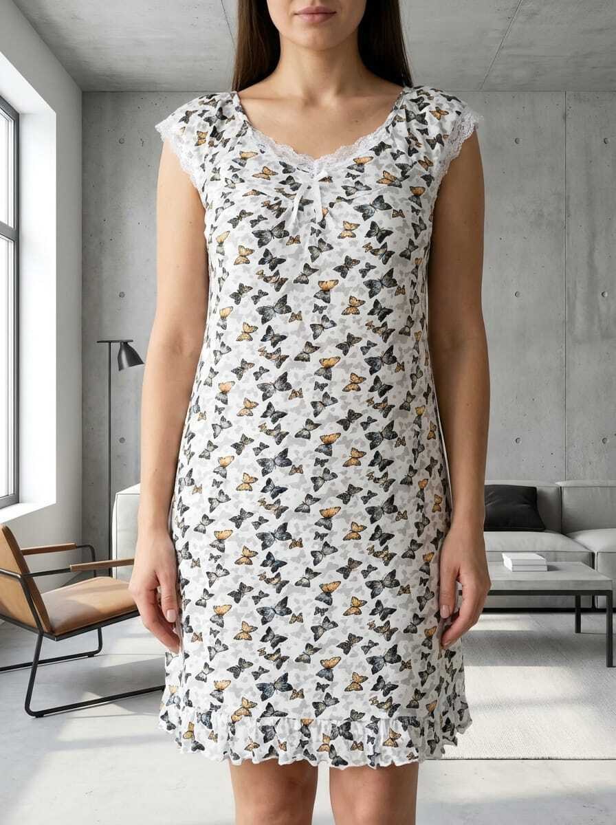 ночная сорочка трикотажная хлопок mironia,ночная сорочка женская,ночная сорочка,сорочка женская,сорочка ночная женская clever ls15-1171/2