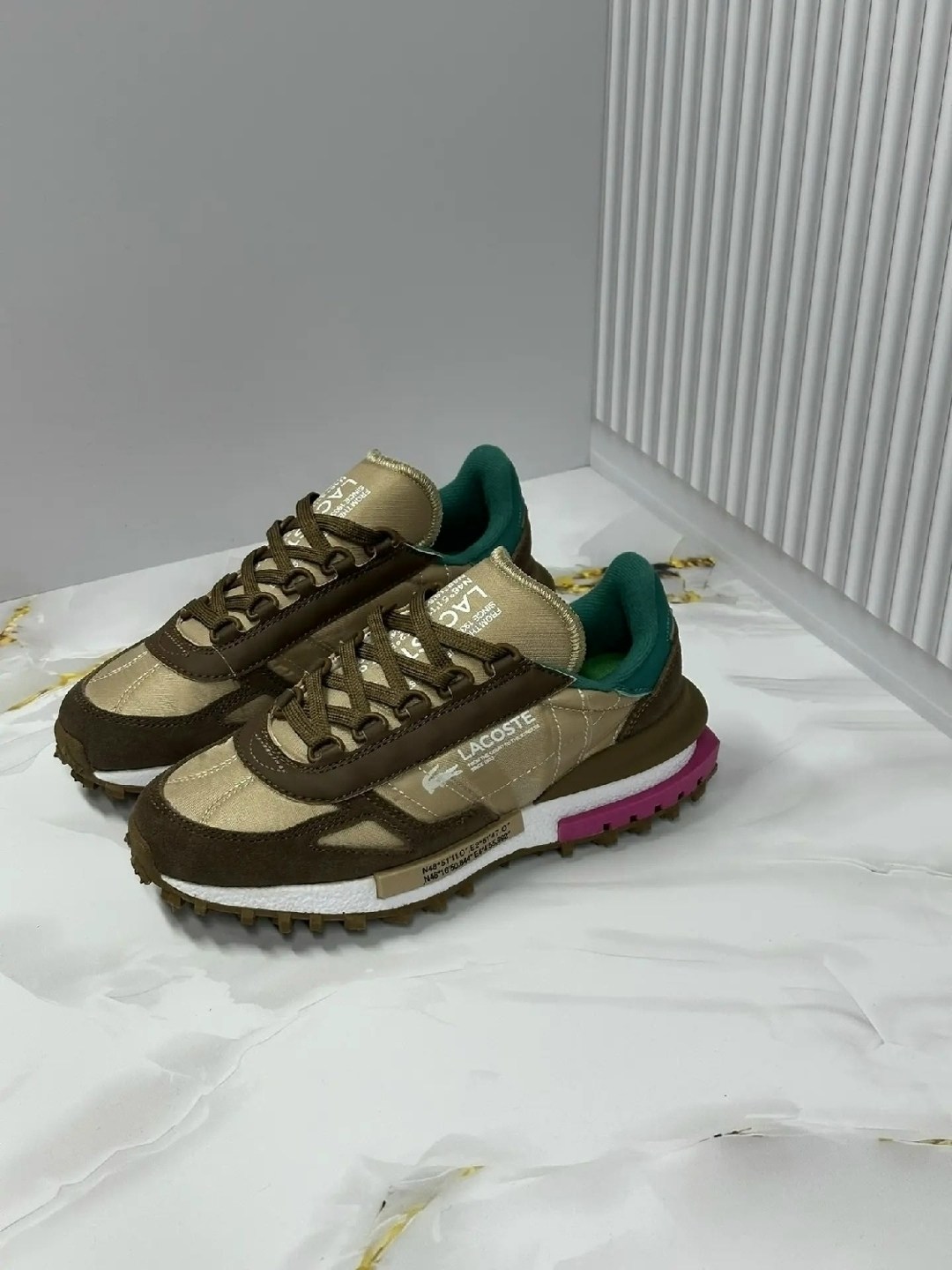 кроссовки женские lacoste elite active коричневый,кроссовки lacoste,кроссовки lacoste elite active,,кроссовки для образа жизни женские низкие lacoste, цвет light brown/green