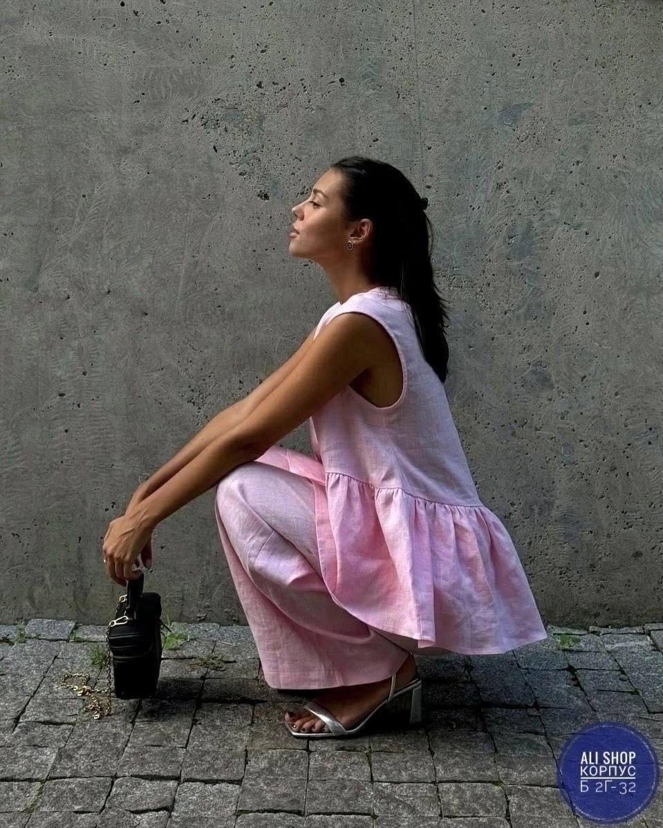 летние женские костюмы,костюм льняной брючный,брючный костюм,стильные костюмы,костюм льняной летний брючный с жилетом и брюками паллацо by fiola