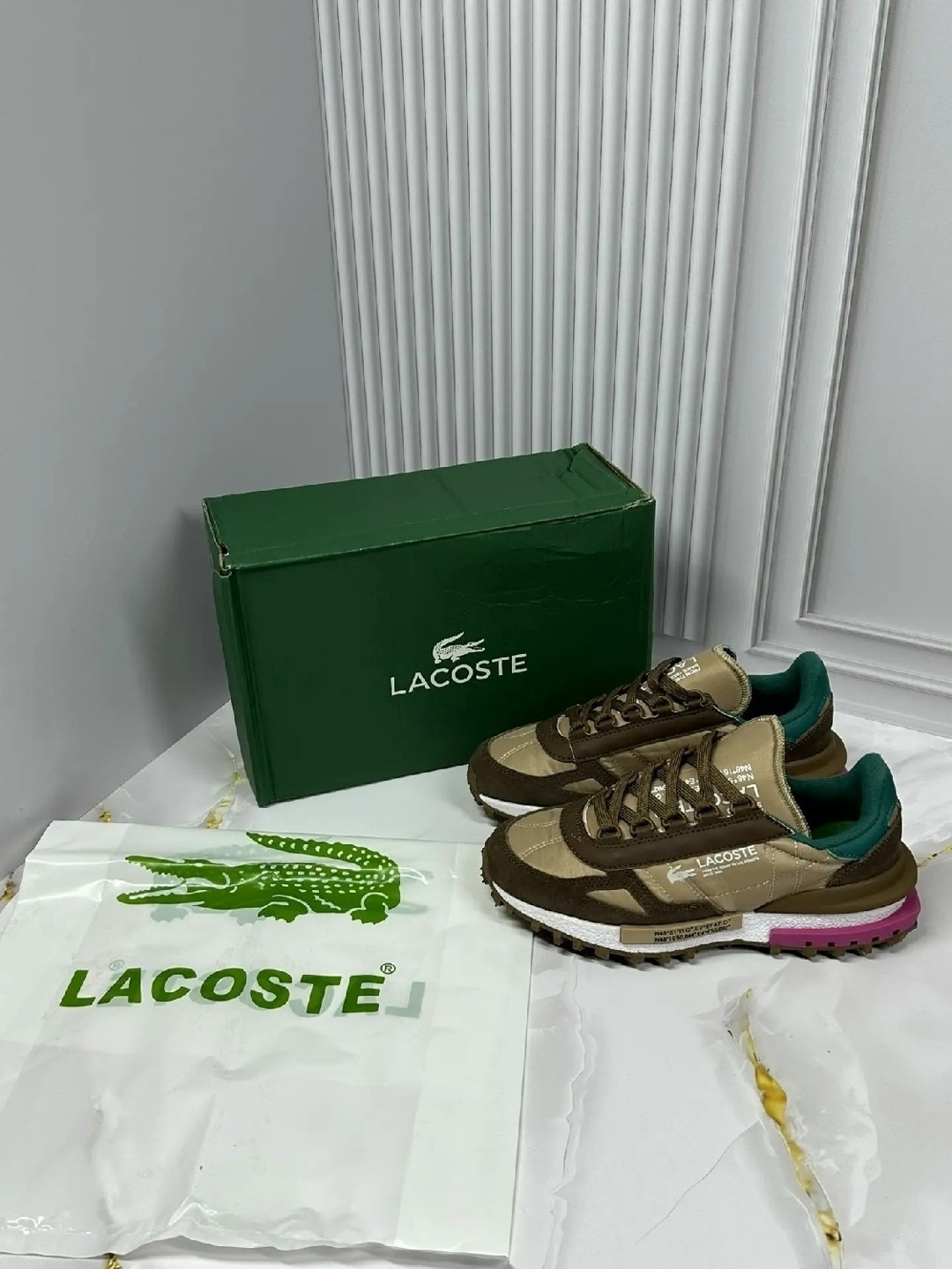 кроссовки женские lacoste elite active коричневый,кроссовки lacoste,кроссовки lacoste elite active,,кроссовки для образа жизни женские низкие lacoste, цвет light brown/green