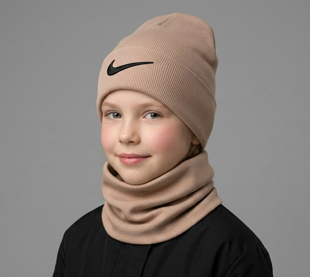 шапка бини со снудом комплект зимняя осенняя nike,шапка комплект шапка бини и шарф снуд nike,комплект шапка и снуд,шапка снуд,шапка со снудом зимняя для мальчика