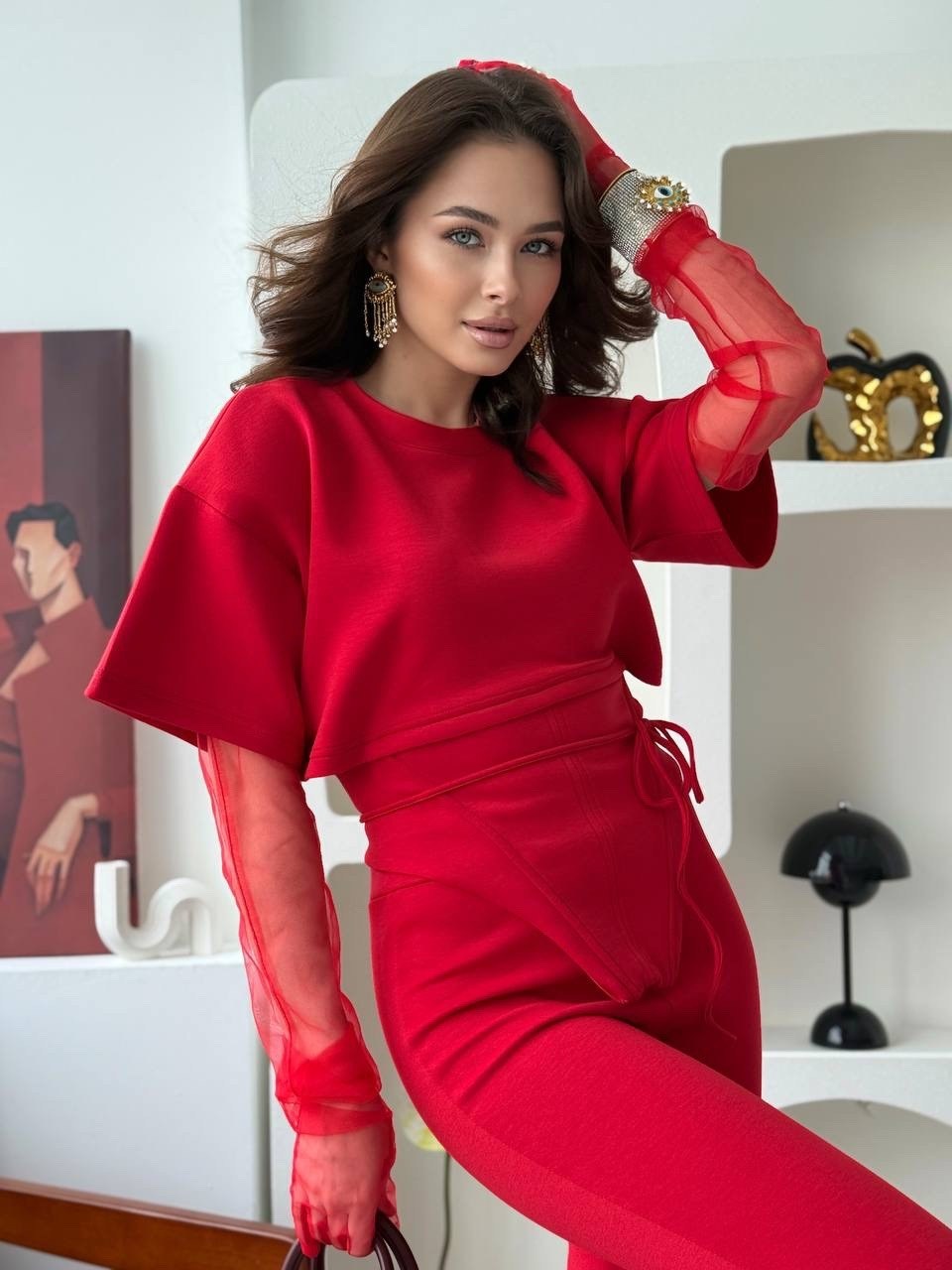 брючный костюм,костюм женский,красный костюм с брюками,брючный костюм для свадьбы
