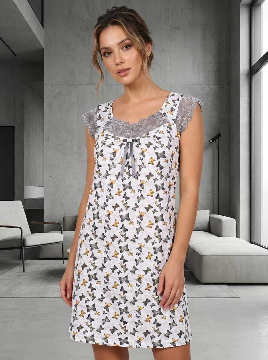 ночная сорочка трикотажная хлопок mironia,ночная сорочка женская,ночная сорочка,сорочка женская,сорочка ночная женская clever ls15-1171/2