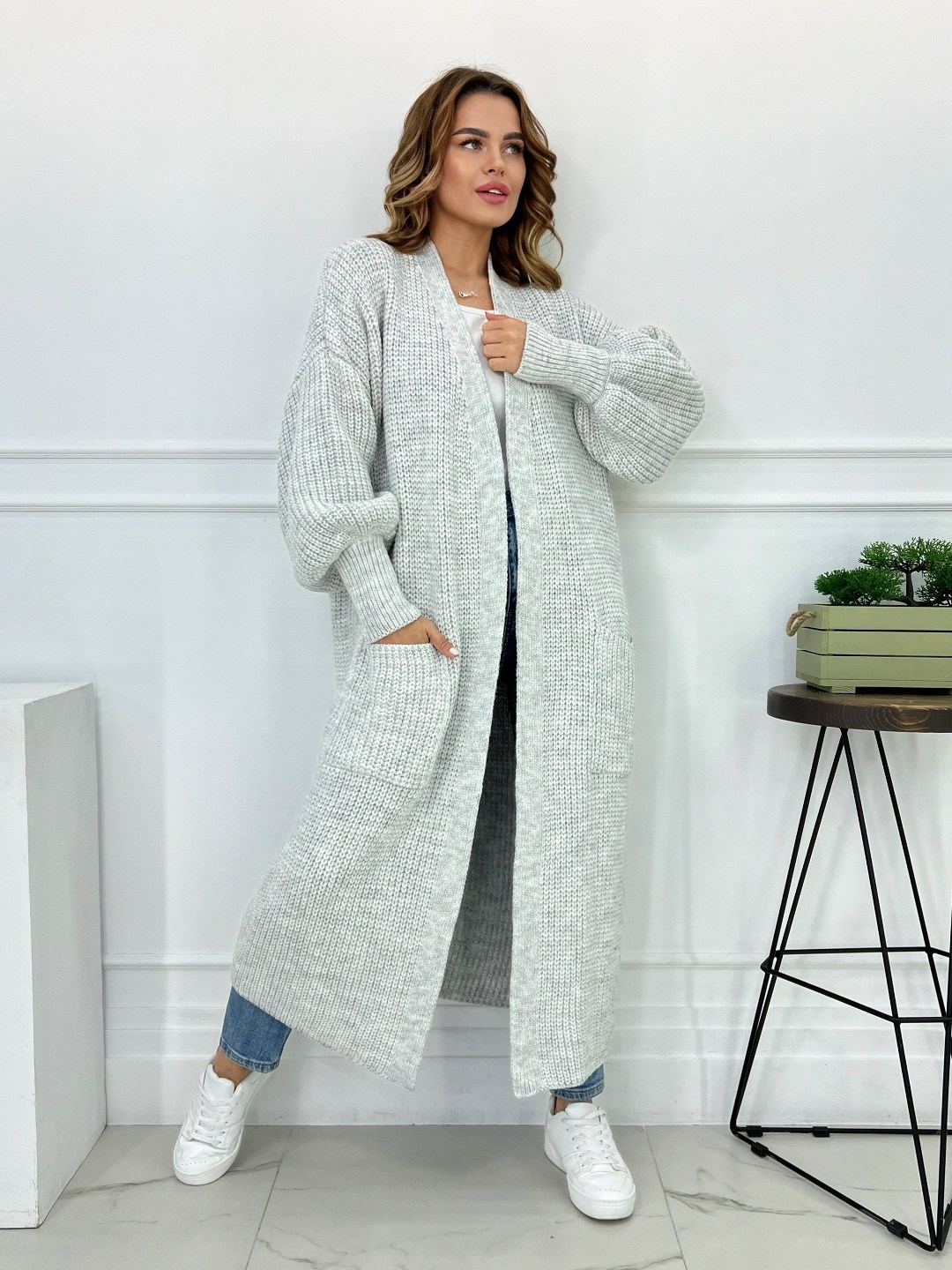 вязаный кардиган оверсайз,кардиган теплый kotam,кардиган,кардиган теплый,длинный вязаный кардиган