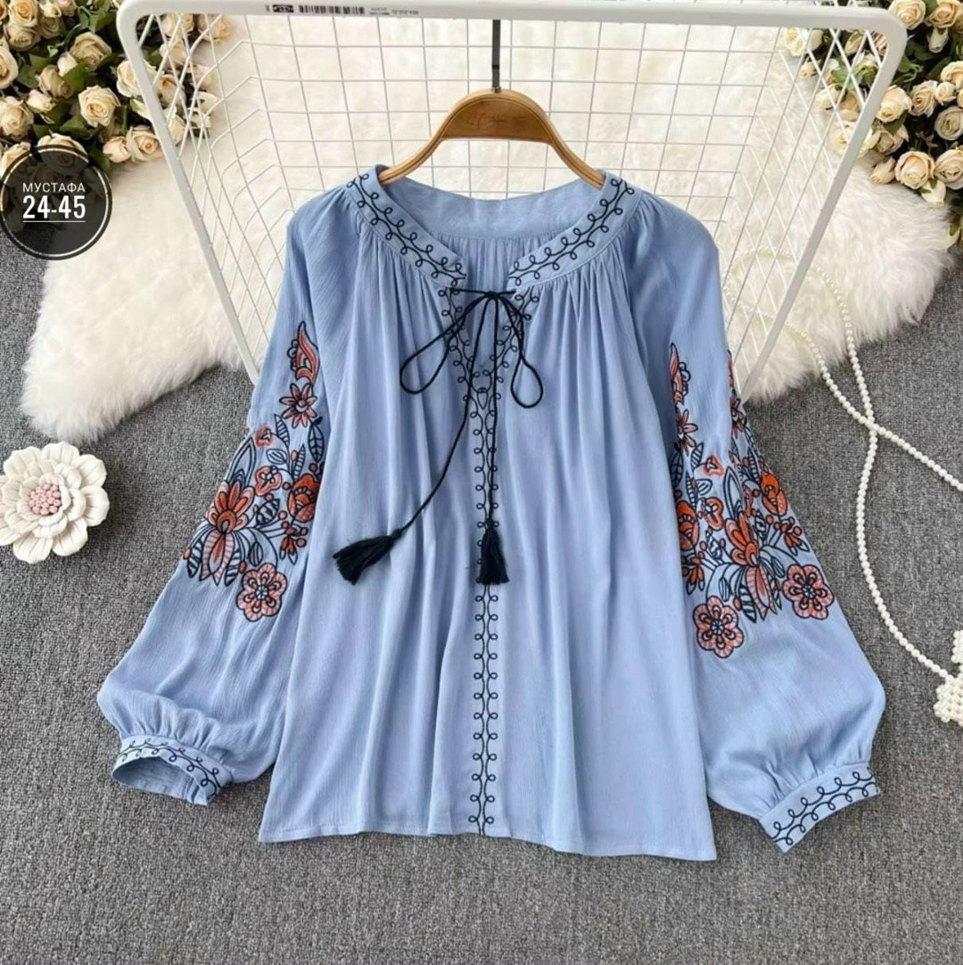 женская блузка с вышивкой,блузка с вышивкой,повседневная блуза,блузка в стиле бохо,блузка кофта