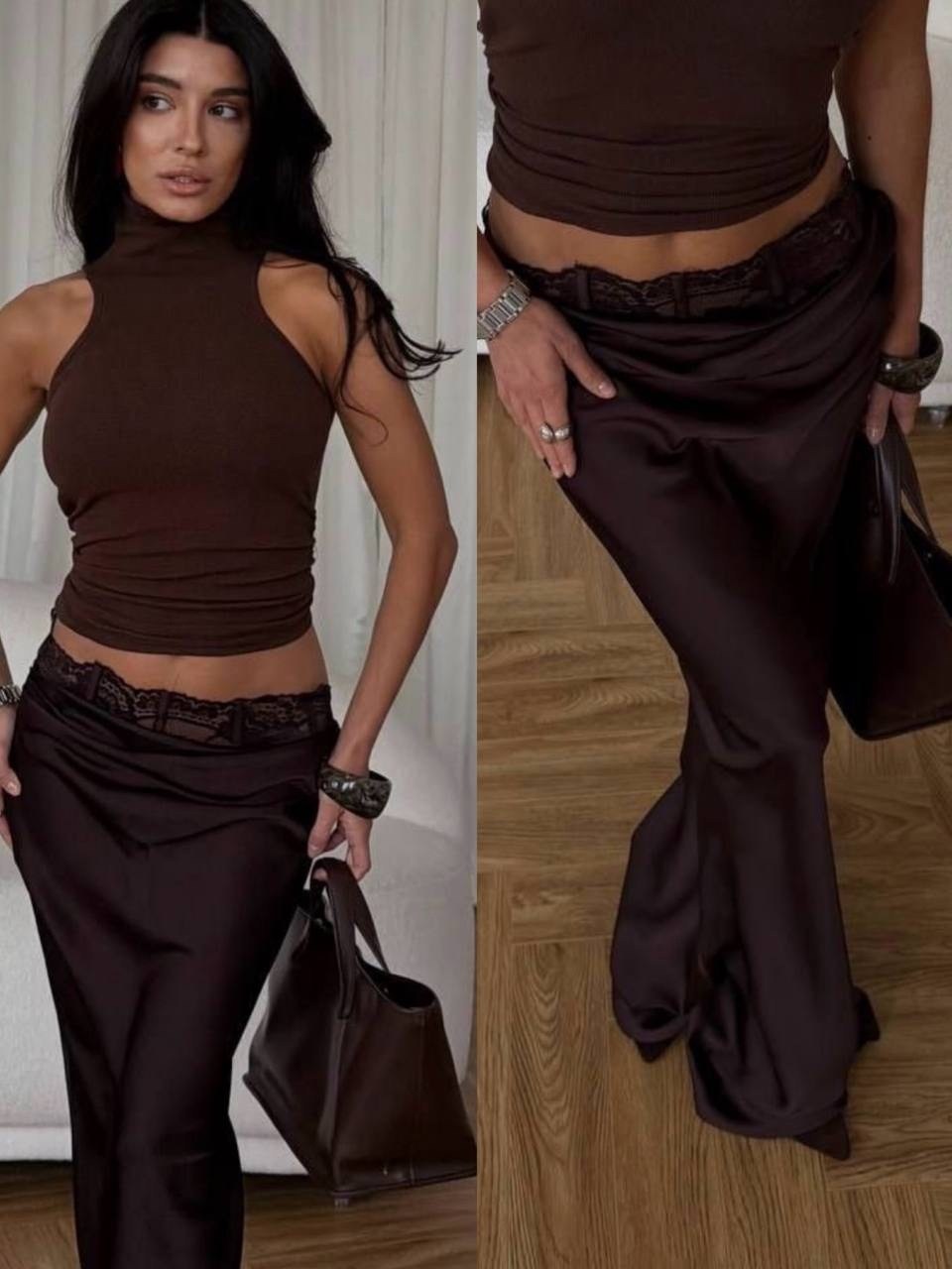 стильные наряды,атласная юбка в пол,стиль одежды,атласная юбка,женская юбка