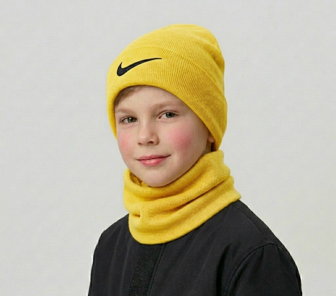 шапка бини со снудом комплект зимняя осенняя nike,шапка комплект шапка бини и шарф снуд nike,комплект шапка и снуд,шапка снуд,шапка со снудом зимняя для мальчика