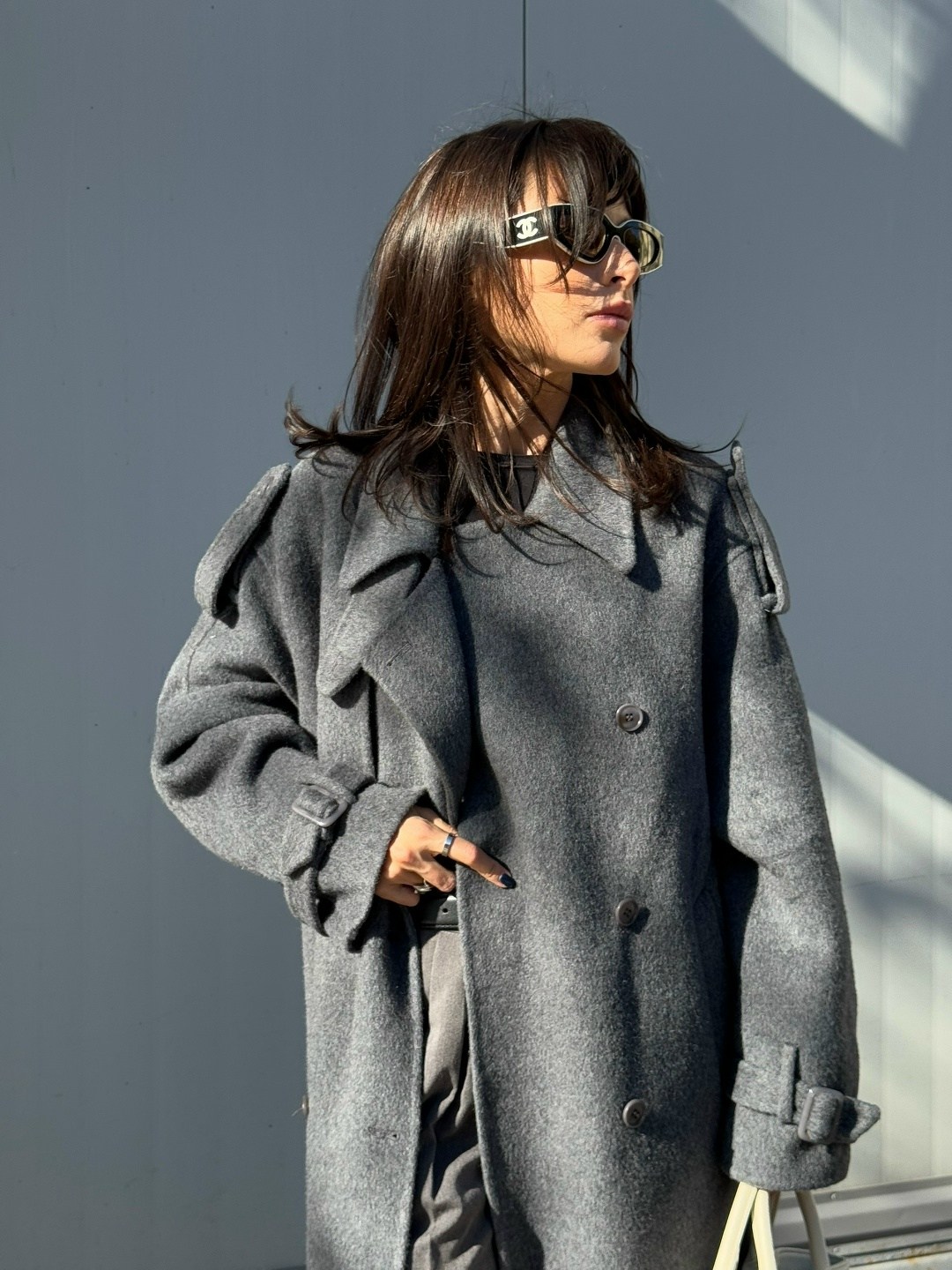 стильное пальто,серое пальто,пальто демисезонное длинное оверсайз okxana utova brand,шерстяное пальто,пальто серого цвета