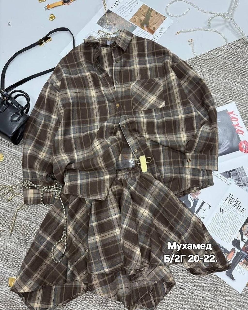 костюм в клетку с юбкой,костюм в клетку,костюм с юбкой и рубашкой,костюм с юбкой и рубашкой в клетку,женский костюм двойка в клетку