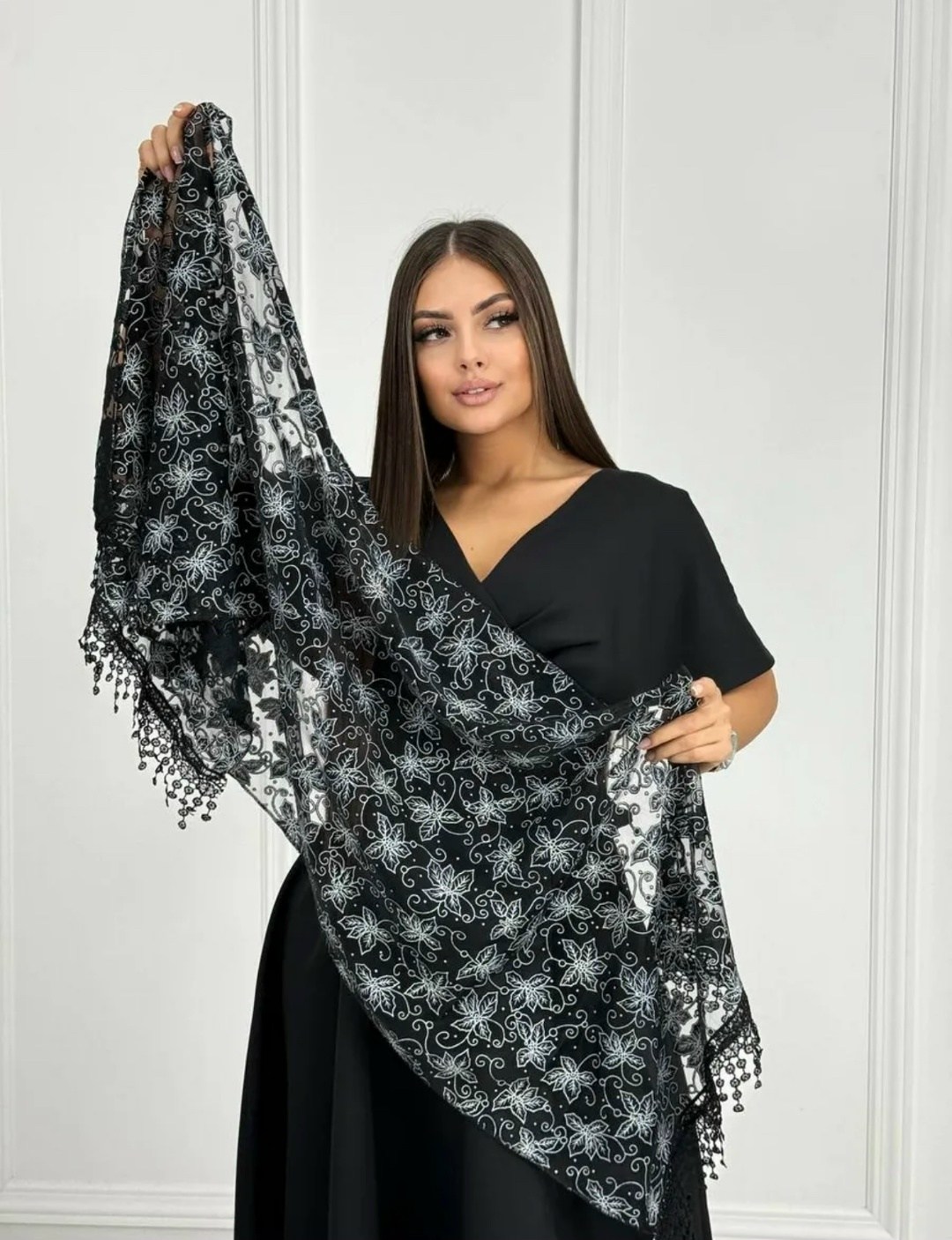 женский шарф,платки шарф,кружевной платок,шарф накидка,палантин кружевной