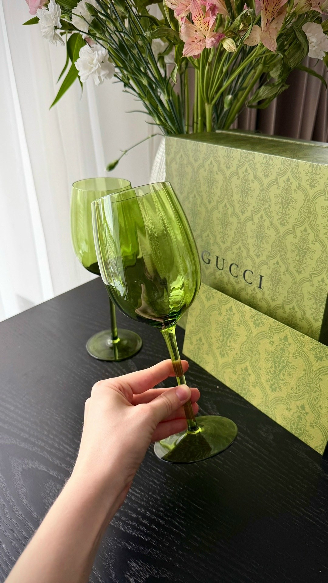 бокалы гуччи,бокалы гуччи зеленые,фужеры gucci,набор бокал,набор бокалов для вина