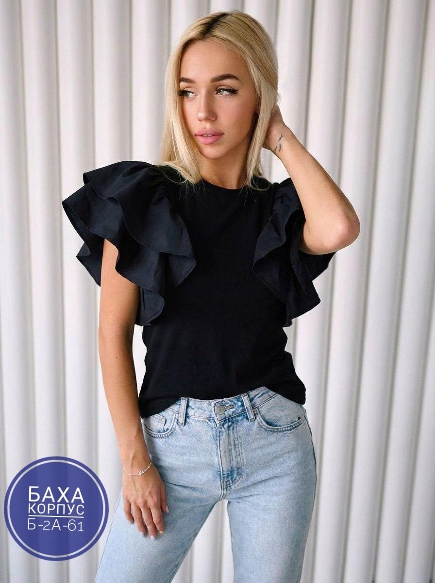 блузка с воланом и баской,блузка кофта,блузка с объемными рукавами и баской,женская кофта,нарядная блузка