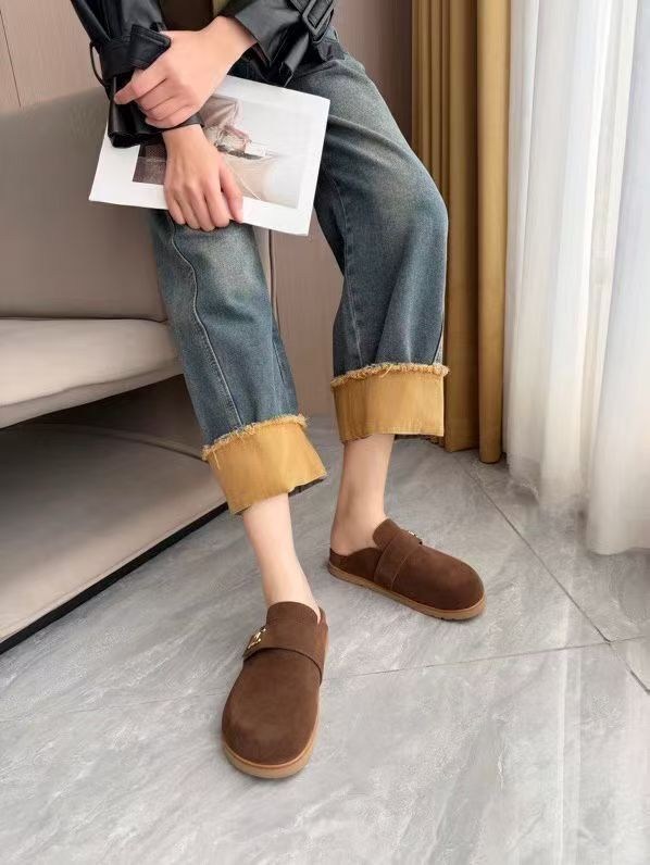 ,тапочки модные,женская ,модные женские тапочки на меховой платформе из замши, теплая