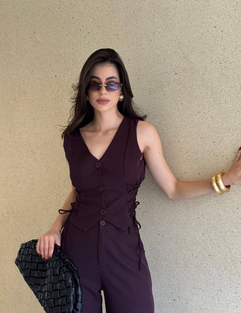 костюм с жилеткой и брюками палаццо розовый logacheva,костюм женский,брючные костюмы женские,костюм с брюками,костюм брючный с жилетом