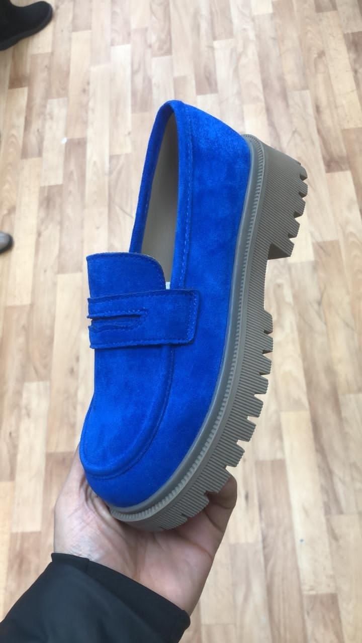 ,синие замшевые лоферы женские,женские лоферы,лоферы синие,лоферы замш
