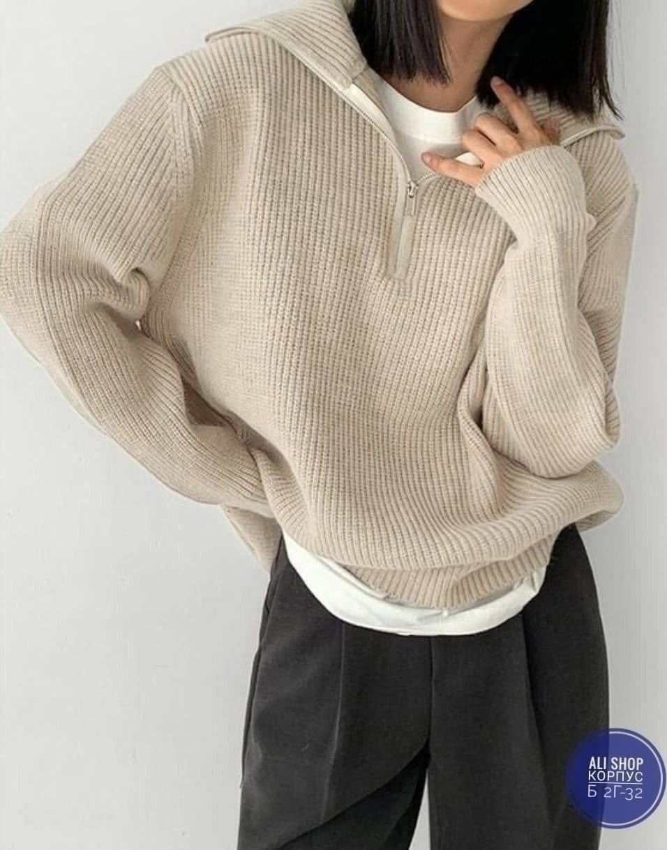 свитер с горлом на молнии оверсайз kk fashion,свитер поло оверсайз на молнии kaiser shop,свитер вязаный оверсайз с горлом на молнии mycloz 266144321,модные свитера,свитер y2k оверсайз с горлом на молн