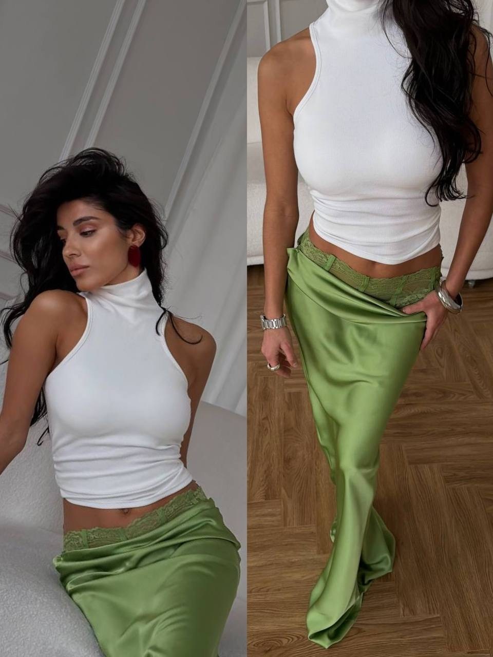 стильные наряды,атласная юбка в пол,стиль одежды,атласная юбка,женская юбка