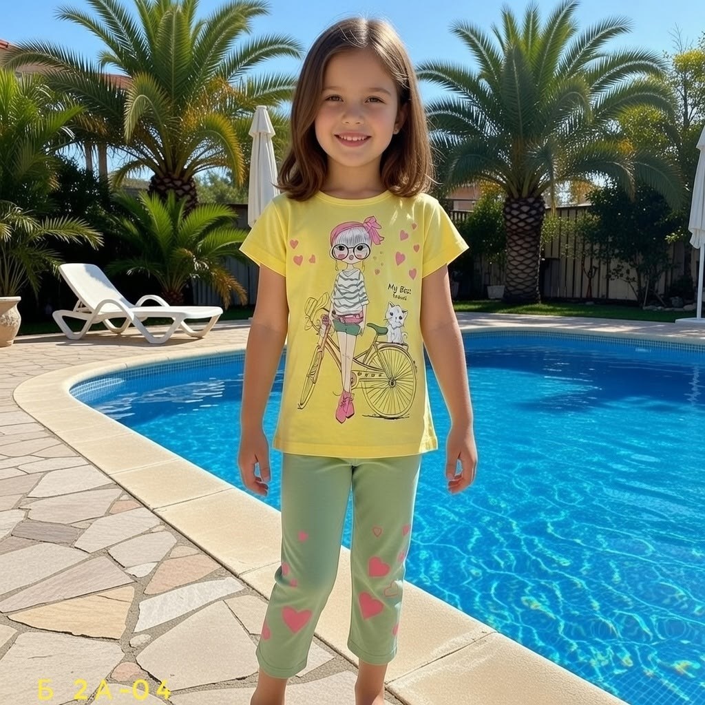 пижама для девочки,пижама для девочек арт. 9215 baykar,одежда для девочек,пижама для девочек baykar,костюм для девочек