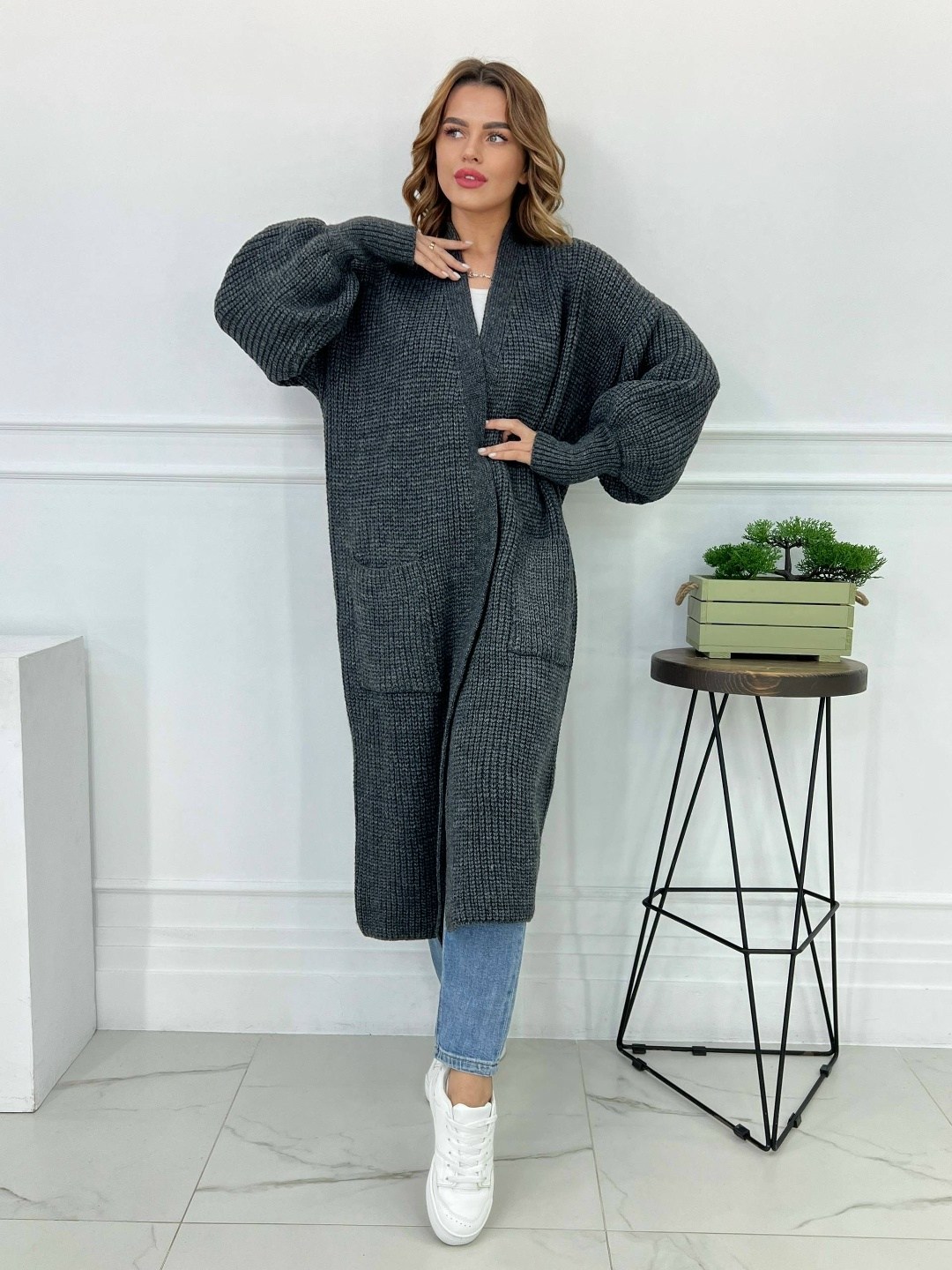 кардиган длинный вязаный арт. 11669110,базовый длинный вязаный кардиган,кардиган ,кардиган длинный женский вязаный,кардиган вязаный длинный