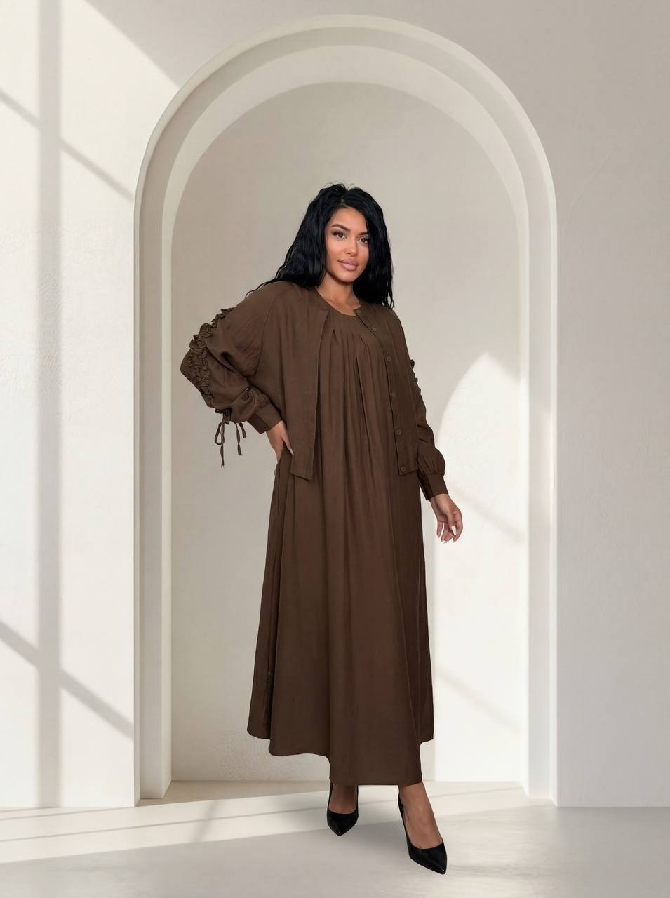 стильное платье,платье накидка,костюм,платье туника,длинное женское платье