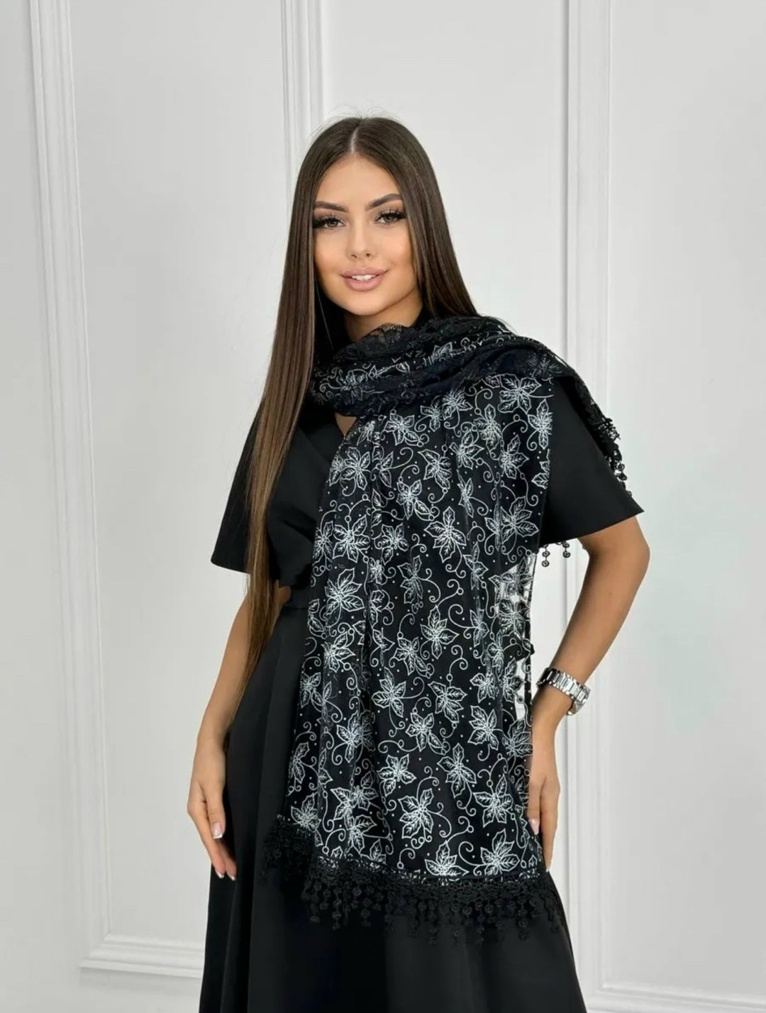 женский шарф,платки шарф,кружевной платок,шарф накидка,палантин кружевной