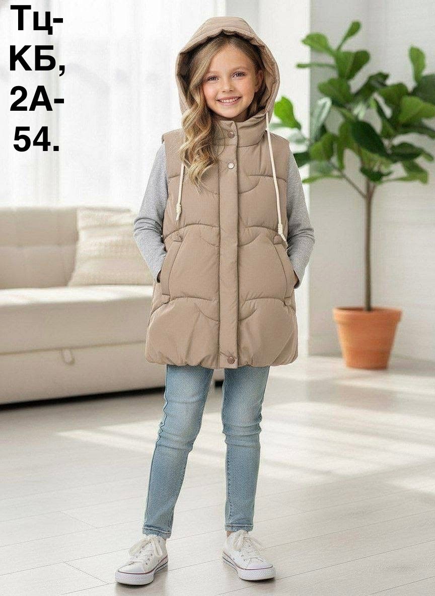 жилет детский,жилет для девочек,жилет демисезонный,жилет утепленная,жилетка утепленная демисезонная с капюшоном