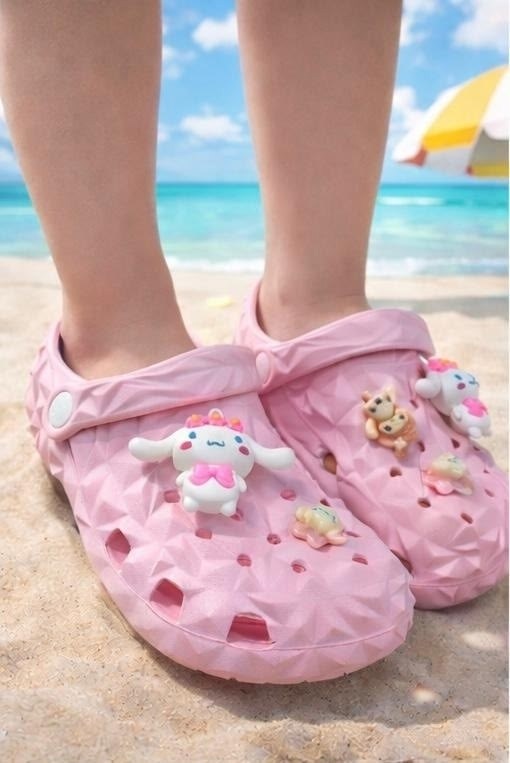 кроксы хеллоу китти,тапочки для девочек,милые тапочки,пляжная ,шлепанцы детские