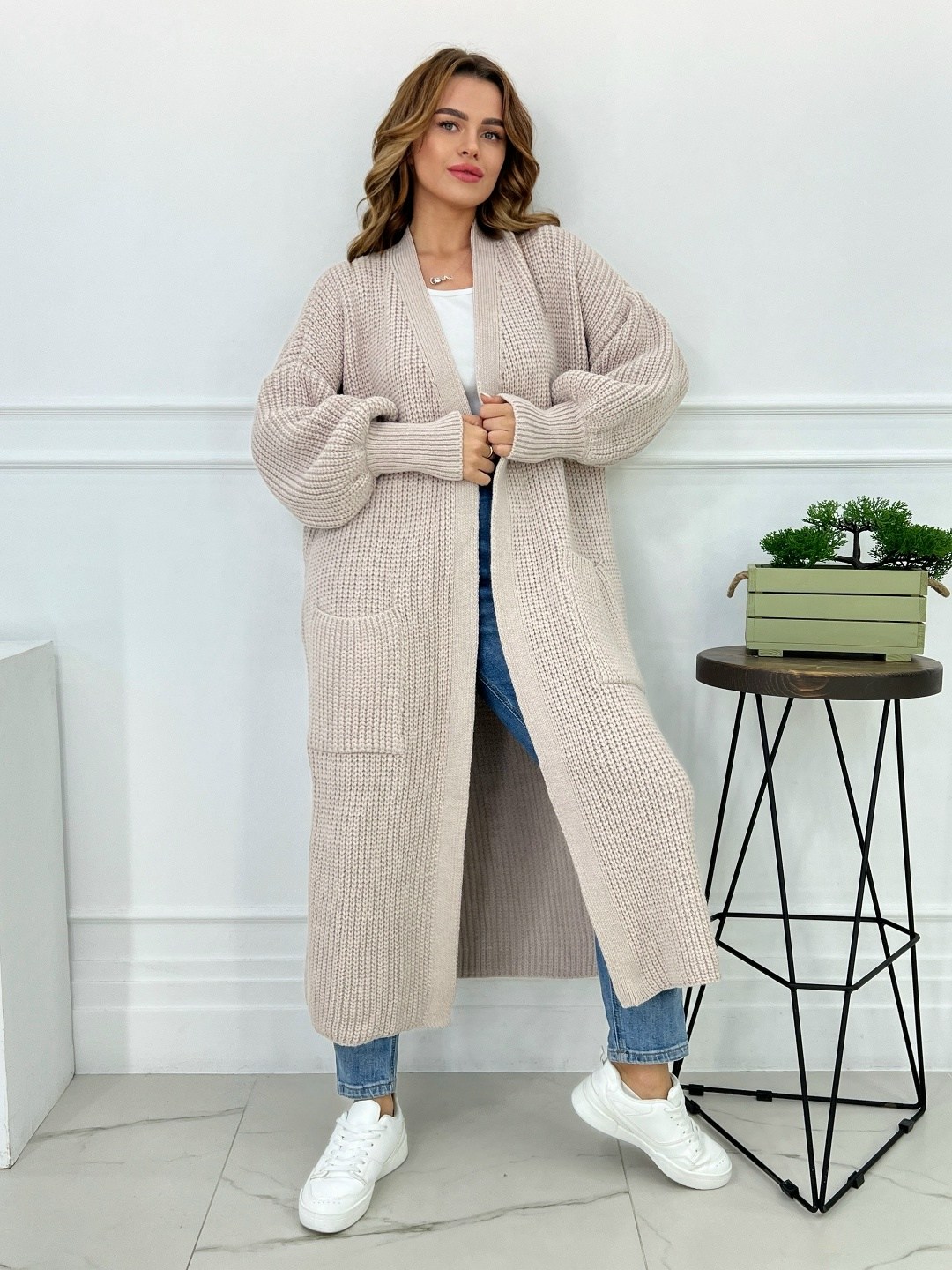 вязаный кардиган оверсайз,кардиган теплый kotam,кардиган,кардиган теплый,длинный вязаный кардиган