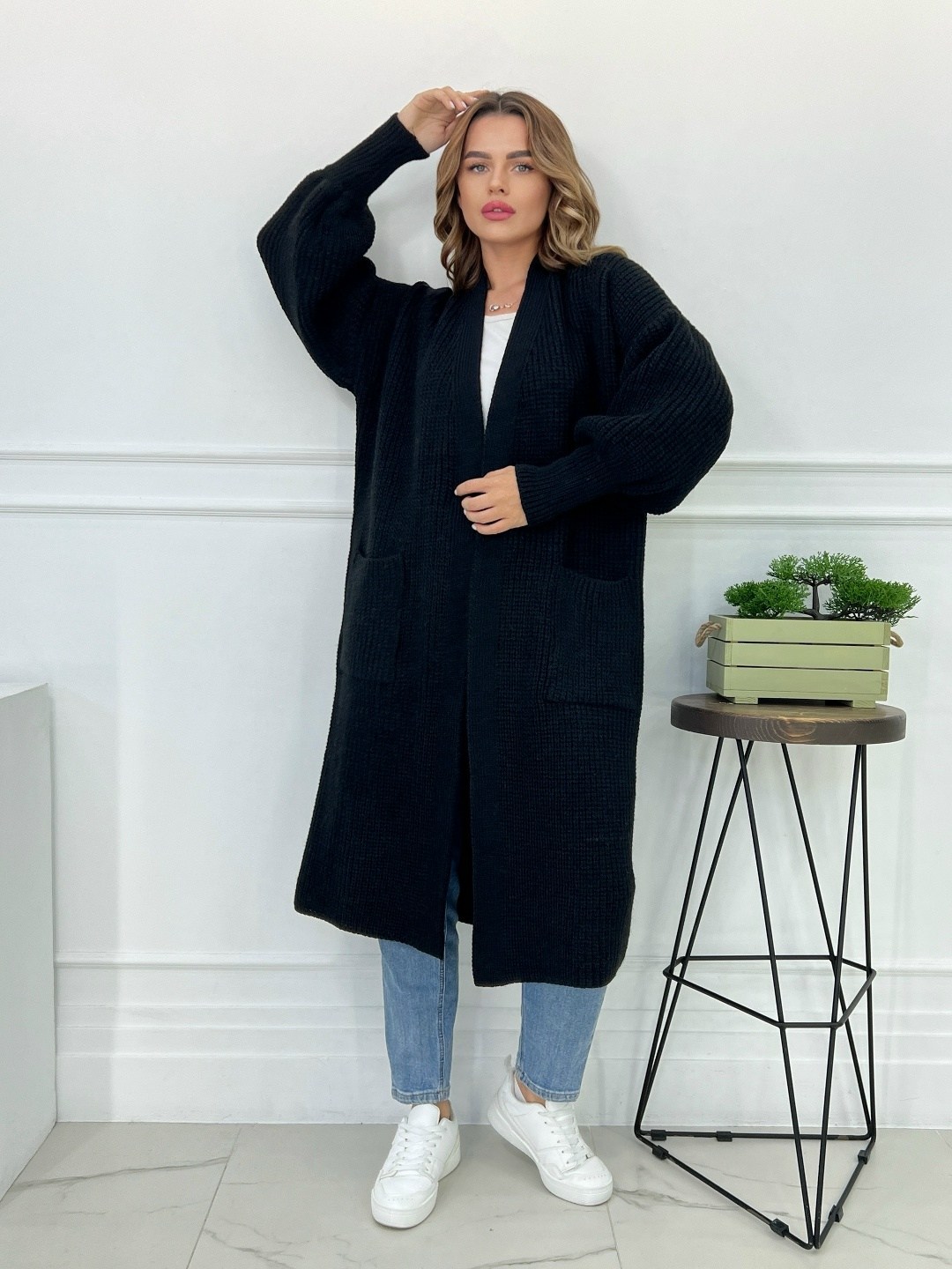 базовый длинный вязаный кардиган,кардиган длинный вязаный арт. 11669110,кардиган теплый kotam,кардиган ,кардиган длинный женский вязаный