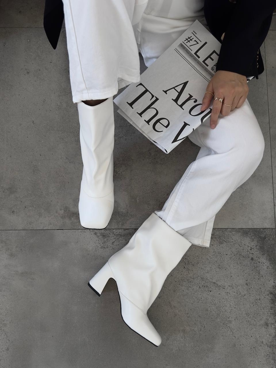 модные ботильоны,каблуки белые,женские ботильоны,белые ботинки,сапоги белые