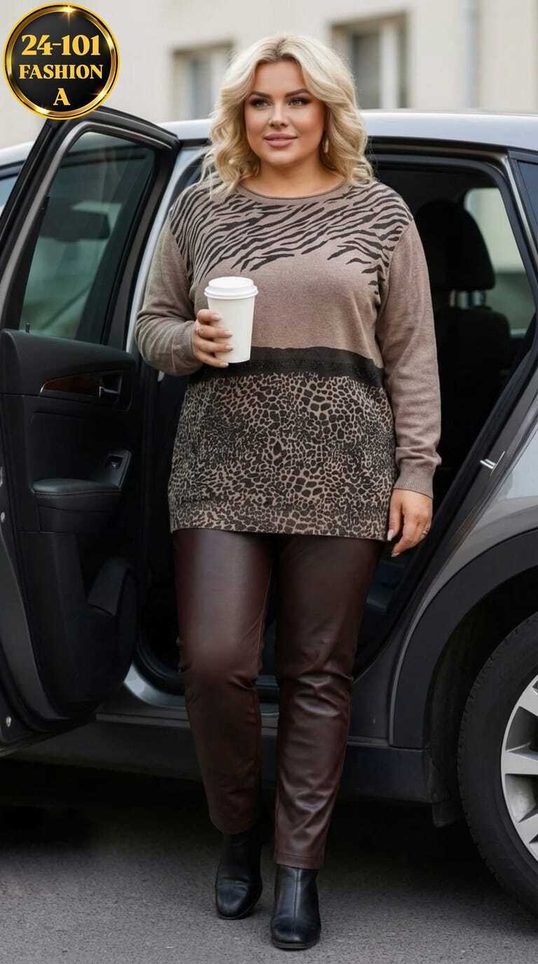 женская кофта,свитера женские,свитер леопардовый shosha 295200323,женская туника,свитер леопардовый shosha