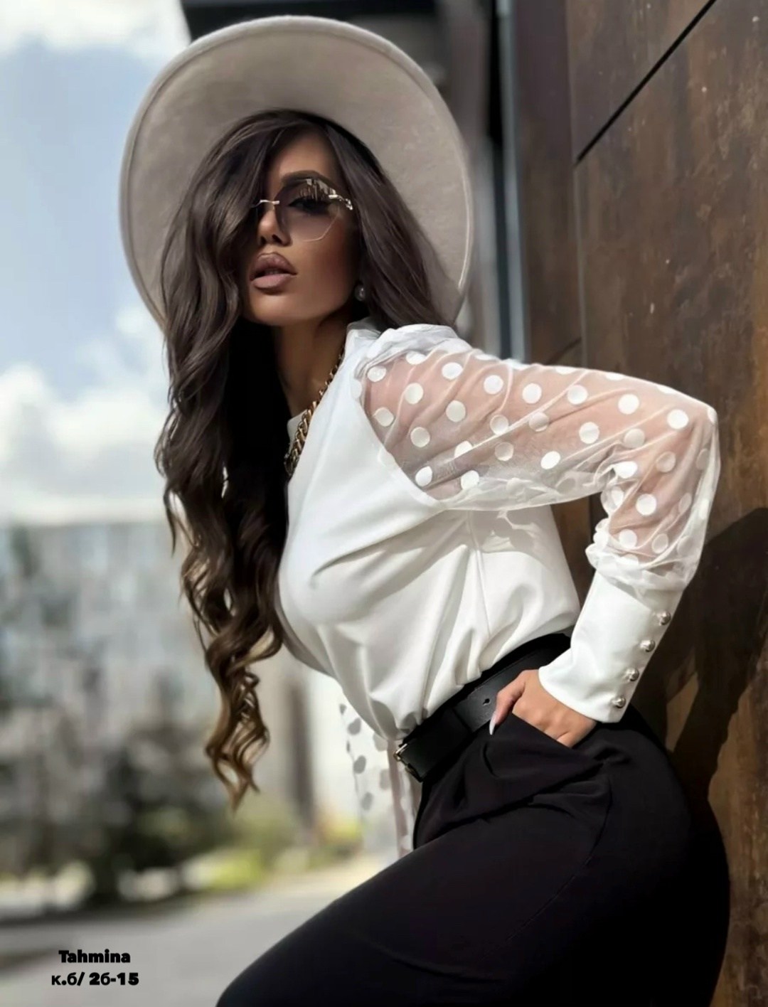 блузка праздничная в горошек с длинным рукавом monlina,блузка женская,блузка с прозрачными рукавами в горошек,блуза,женская модная повседневная свободная блузка в сетку с рукавами-фонариками в горошек