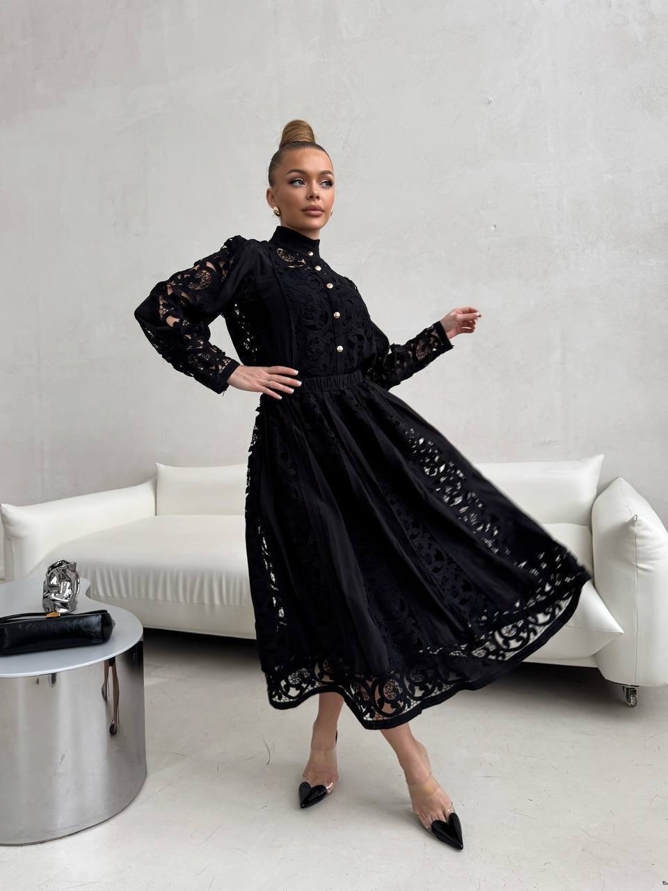 элегантный костюм женский,кружевной костюм,костюм с юбкой,кружевное платье,платье черное кружевное