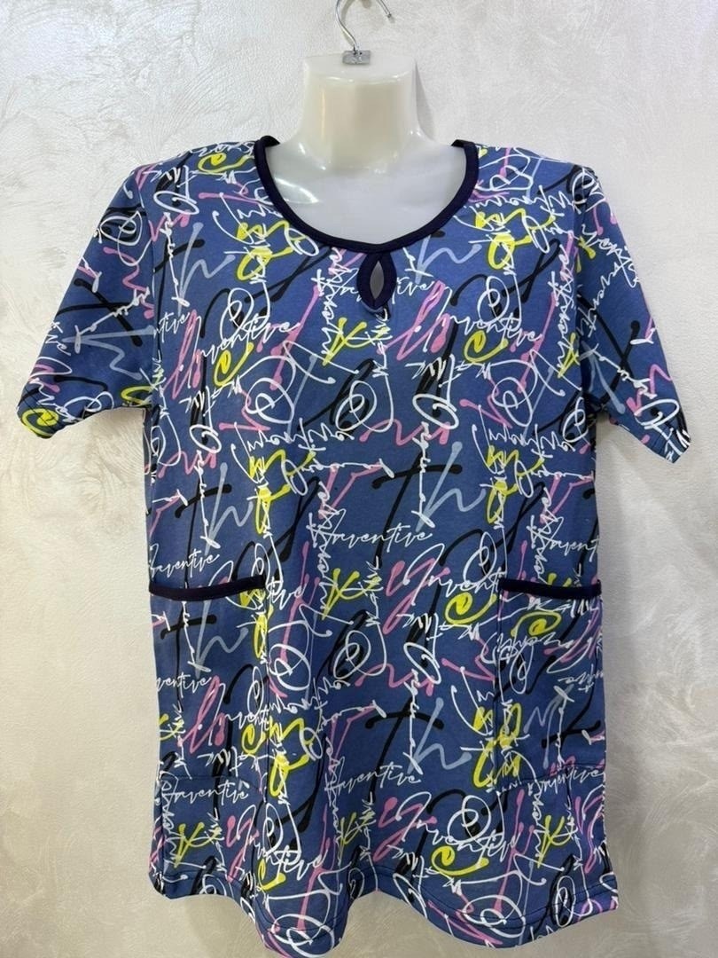 длинная футболка с принтом больших размеров домия,медицинская блуза,блузка медицинская,футболки женская,блуза медицинская женская