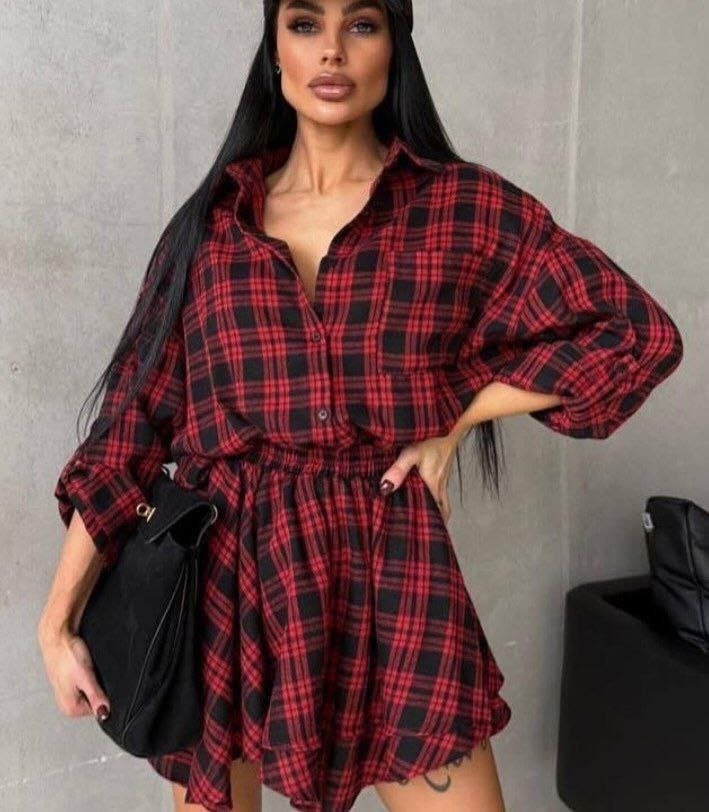 костюм с юбкой и рубашкой,костюм в клетку,рубашка с юбкой,костюм двойка с юбкой и рубашкой повседневный,костюм с юбкой в клетку