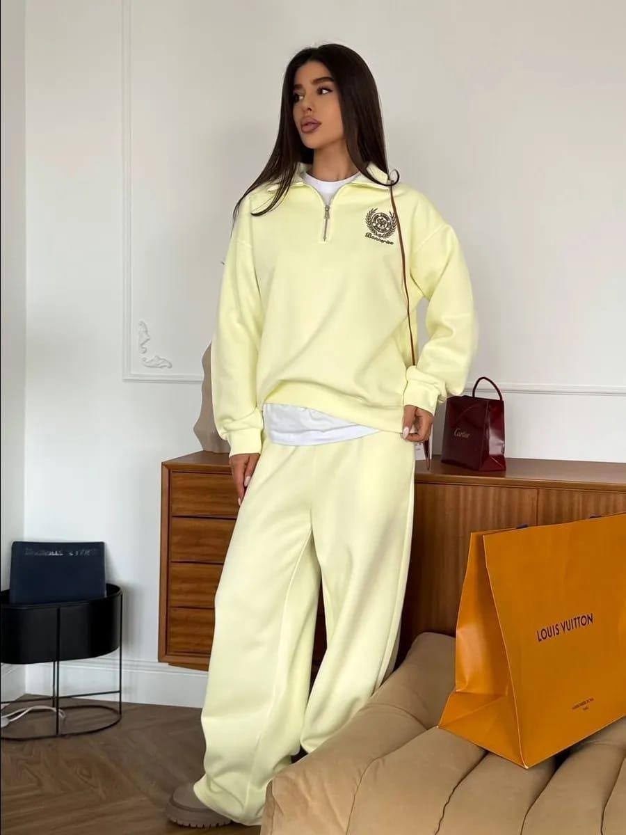 костюм спортивный на молнии палаццо с кулиской 05mrk цвет желтый,спортивный костюм женский,спортивный костюм с брюками на кулиске tennis club w suits цвет лимонный желтый,спортивный костюм,повседневны