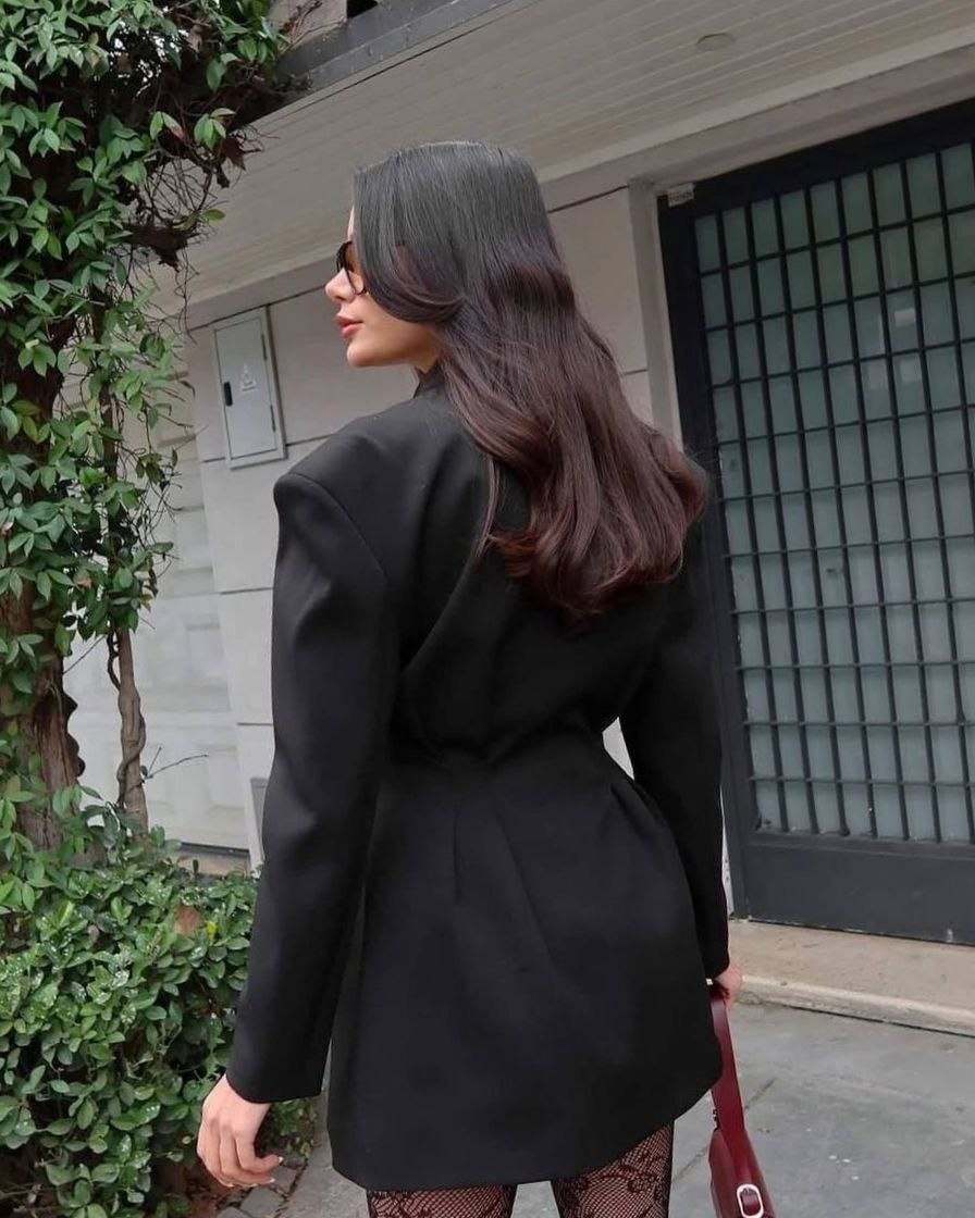 пиджак женский,пиджак приталенный удлиненный в офис aslana by halilova цвет черный,платье-пиджак из плотной костюмной,пиджак приталенный удлиненный в офис aslana by halilova