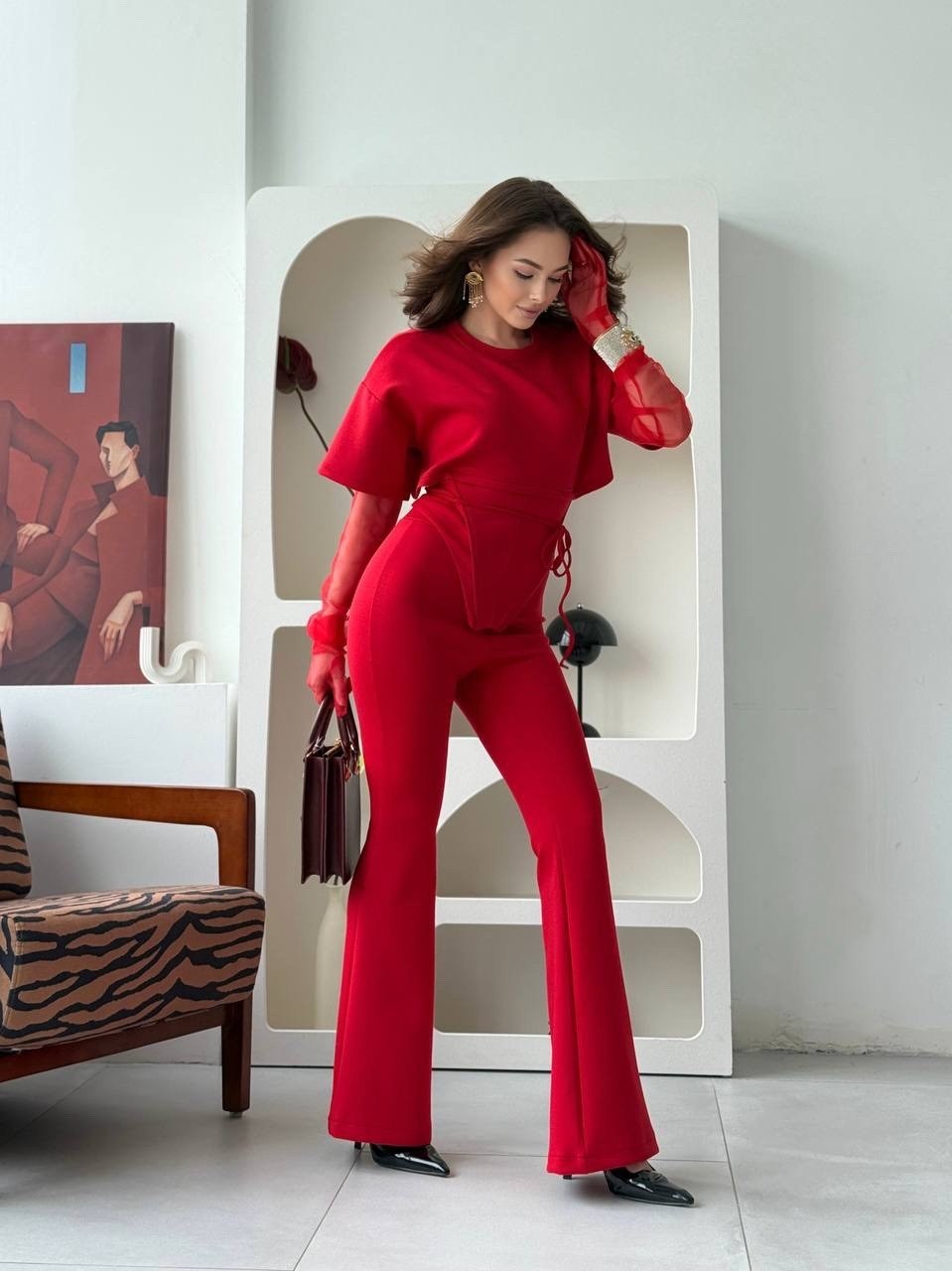 брючный костюм,костюм женский,красный костюм с брюками,брючный костюм для свадьбы
