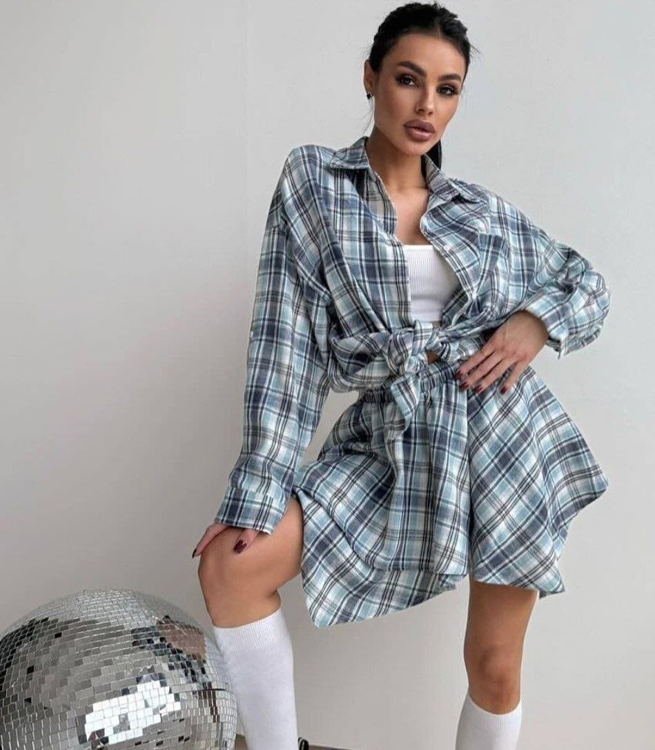 костюм с юбкой и рубашкой,костюм в клетку,рубашка с юбкой,костюм двойка с юбкой и рубашкой повседневный,костюм с юбкой в клетку