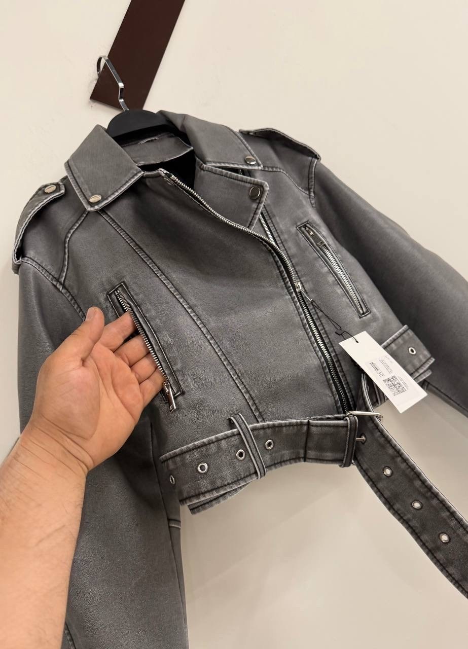 куртка косуха,косуха винтажная куртка кожаная oversize серая monyken,женская косуха,кожаная куртка косуха,куртка кожаная женская