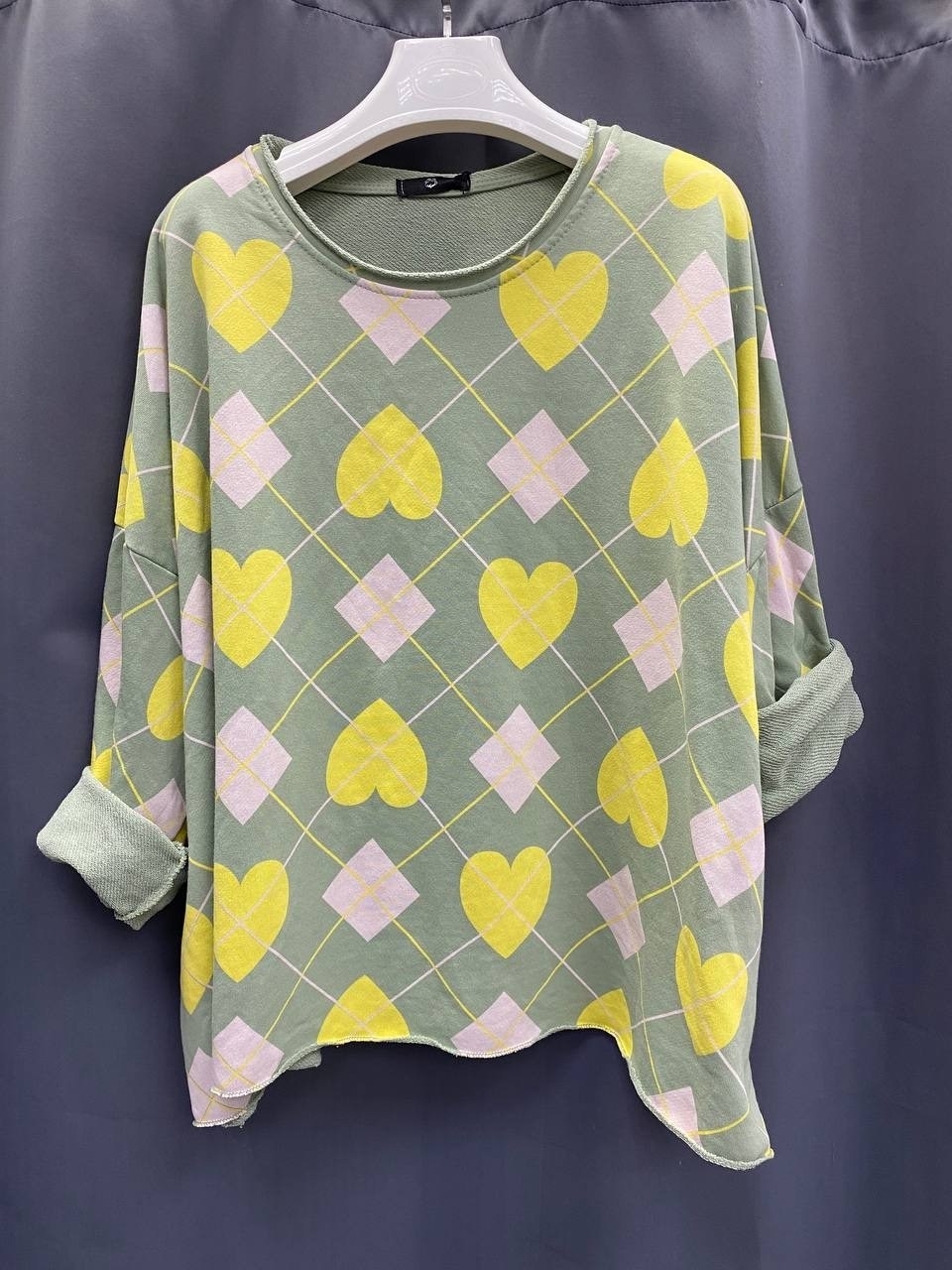 свитер оверсайз вязаный с сердечками теплый myhearts,свитер джемпер,свитер,модные свитера,свитер с узорами