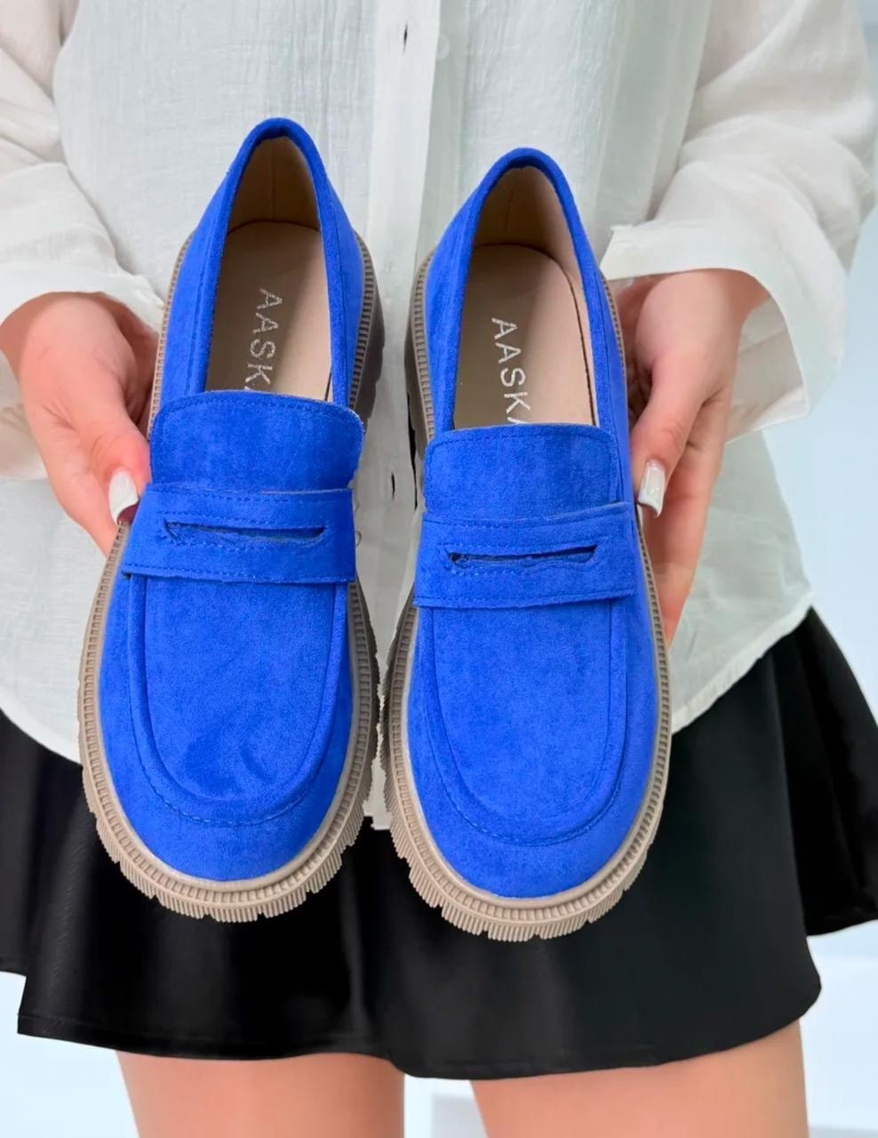 синие замшевые лоферы женские,,синие лоферы,женские лоферы,женская